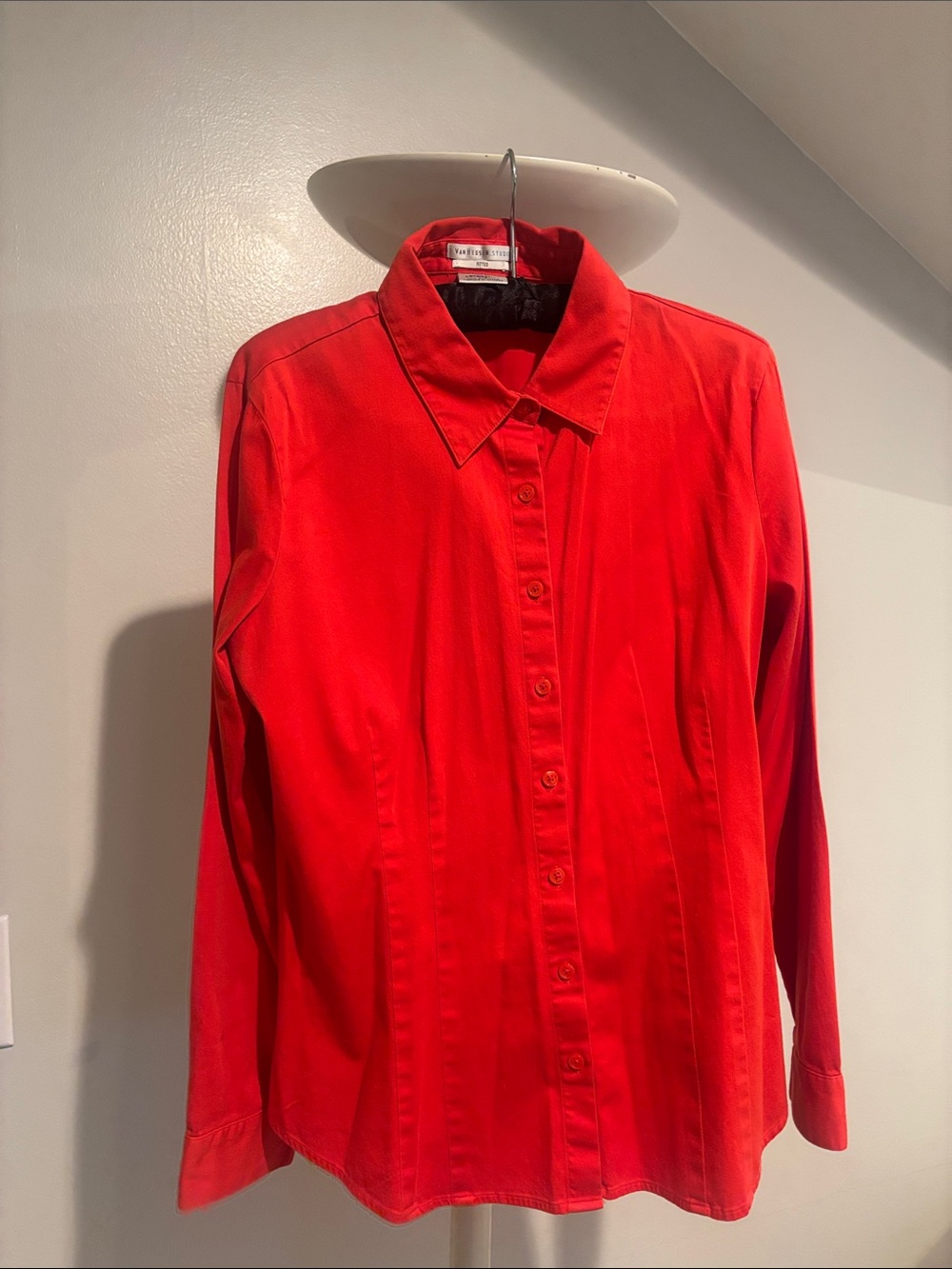 Women's Red Button-Front Blouse